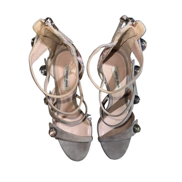 Giorgio Armani Stiletto Heels 36 N Pink Taupe Snake X1P938 - Picture 4 of 8